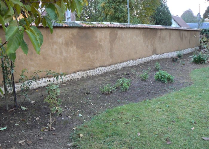 Mur en bauge - terre crue Normandie