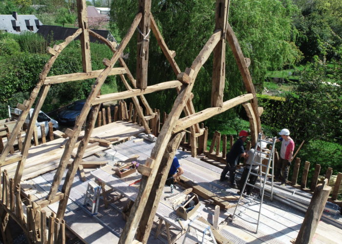 Construction de maison neuve en colombages