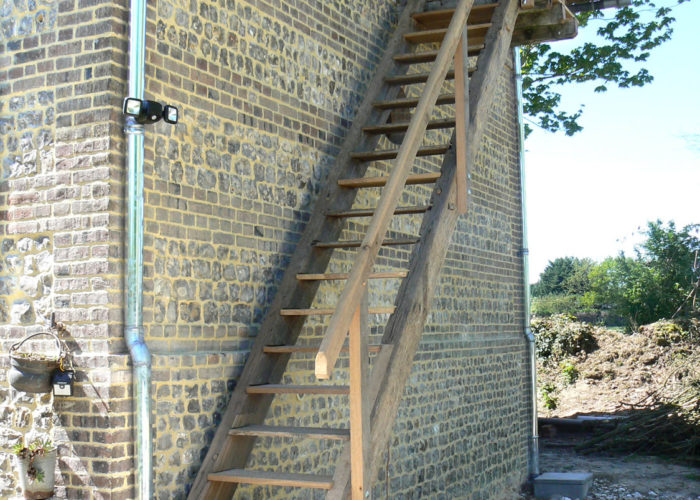 Escalier extérieur en chêne